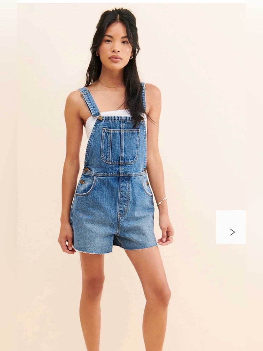 ROLLAS Classic Blue Denim Overall Shorts - Women 2 / 4